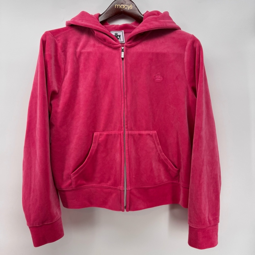 Juicy by Juicy Couture Pink Velour Full Zip Hoodie 1X
